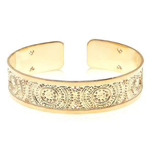 Dainty Gold Cuff Bracelet, Textured Gold Cuff, Dotted Design, Fashion Jewelry, Stylish Cuff, Jewelry For Women, Handmade In Israel (Gold)