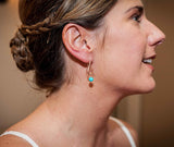Gold Earrings with Turquoise, Teardrop Earrings, Dangly Earrings, Modern Jewelry, Turquoise Earrings, Minimalist Earrings