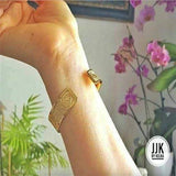 Hallelujah Dainty Gold Cuff, Jewish Jewelry for Women, Spiritual Jewelry, Inspirational, Blessings Jewelry, Gold Cuff, Hebrew Jewelry for Women Packaged and Ready for Gift Giving, Handmade in Israel