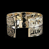 Shma Israel Dainty Cuff, Jewish Jewelry for Women, Hebrew Jewelry for Women, Spiritual Jewelry, Bible Jewelry, Inspirational Jewelry Packaged and Ready for Gift Giving, Handmade in Israel (Gold)