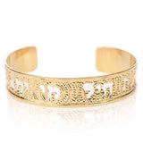 Proverbs 31:10 Dainty Gold Cuff,"Woman of Valor" Hebrew Cuff For Women, Scripture Jewelry, Christian and Jewish Gift, Handmade In Israel (Gold)