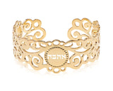 Israel Jewelry for Women, Dainty Gold Jewelry, Spiral Cuff, Love Gold Cuff, Gold Bracelet, Love Jewelry, Inspirational Cuff, Hebrew Bracelet Packaged and Ready for Gift Giving, Handmade in Israel