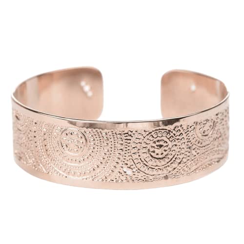 Dainty Rose Gold Cuff Bracelet, Small Mandala Rose Gold Cuff, Dainty Jewelry, Rose Gold Bracelet, Fashion Jewelry, Stylish Cuff, Bracelet For Women, Handmade In Israel