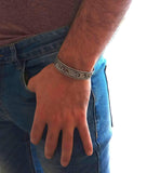 Shma Israel Dainty Darkened Silver Cuff in Hebrew for Men, Beautifully Packaged, Handmade in Israel