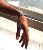 Shma Israel Dainty Darkened Silver Cuff in Hebrew for Men, Beautifully Packaged, Handmade in Israel