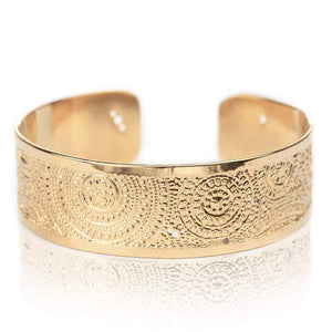 Dainty Gold Cuff Bracelet, Small Mandala Gold Cuff, Dainty Jewelry, Gold Bracelet, Fashion Jewelry, Stylish Cuff, Bracelet For Women, Handmade In Israel