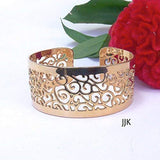 Dainty Rose Gold Cuff Bracelet, Interlaced Spirals Jewelry, Rose Gold Bracelet, Dainty Rose Gold Bracelet, Modern Cuff, Modern Jewelry Packaged and Ready for Gift Giving, Handmade in Israel