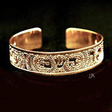 Numbers 6:24 Dainty Gold Scripture Cuff in Hebrew for Women, Beautifully Packaged, Handmade in Israel (Gold)