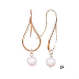 Rose Gold Earrings with Pearls, Dangly Earrings, Teardrop Earrings, Pearl Earrings, Minimalist Earrings
