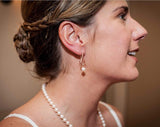 Rose Gold Earrings with Pearls, Dangly Earrings, Teardrop Earrings, Pearl Earrings, Minimalist Earrings