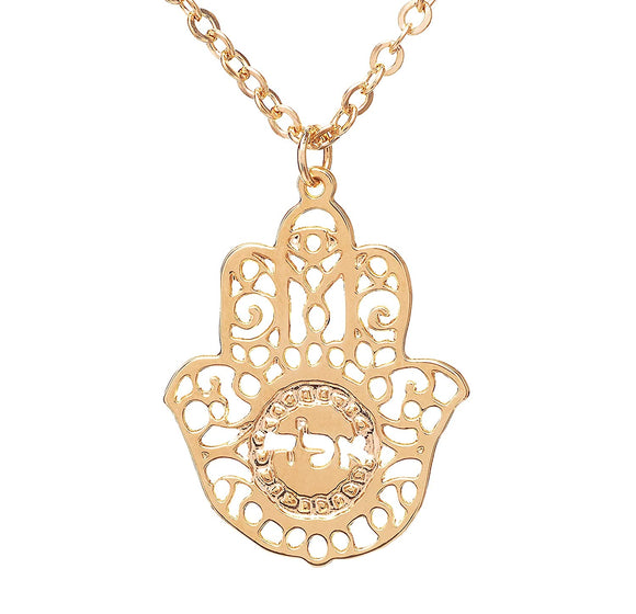 Kabbalah Hamsa Jewelry, Gold Necklace, Hand Shaped Necklace, Hamsa Jewelry, Spiritual Jewelry, Hebrew Necklace, Jewish Jewelry for Women Packaged and Ready for Gift Giving, Handmade in Israel